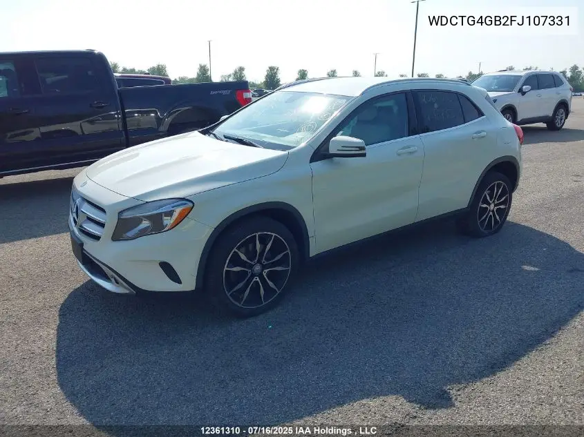 2015 Mercedes-Benz Gla 250 4Matic VIN: WDCTG4GB2FJ107331 Lot: 12361310