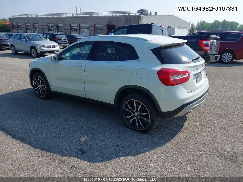 2015 Mercedes-Benz Gla 250 4Matic VIN: WDCTG4GB2FJ107331 Lot: 12361310