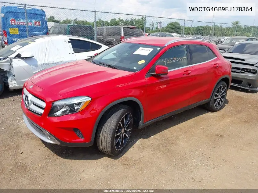 2015 Mercedes-Benz Gla 250 4Matic VIN: WDCTG4GB9FJ178364 Lot: 42580005