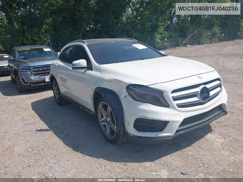 2015 Mercedes-Benz Gla 250 4Matic VIN: WDCTG4GB1FJ040236 Lot: 42594047
