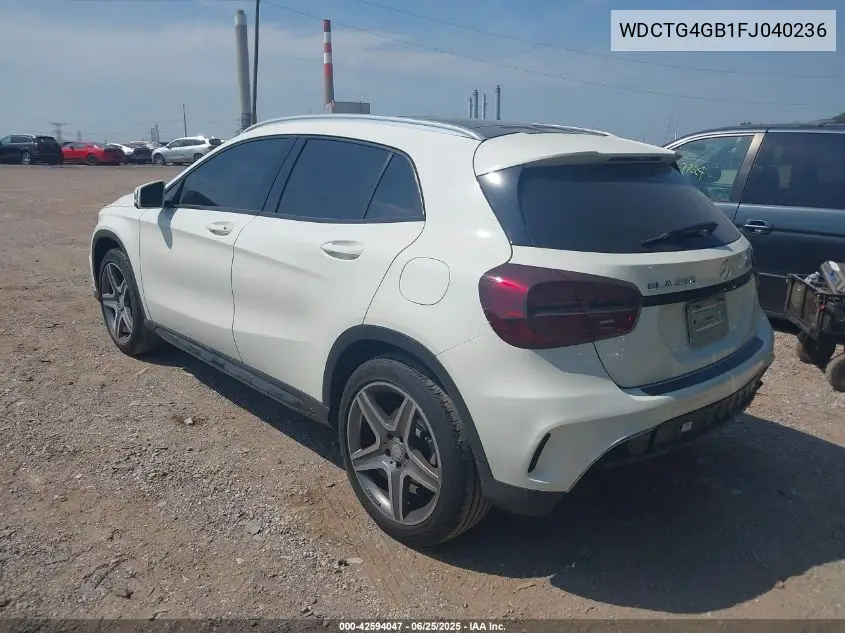 2015 Mercedes-Benz Gla 250 4Matic VIN: WDCTG4GB1FJ040236 Lot: 42594047