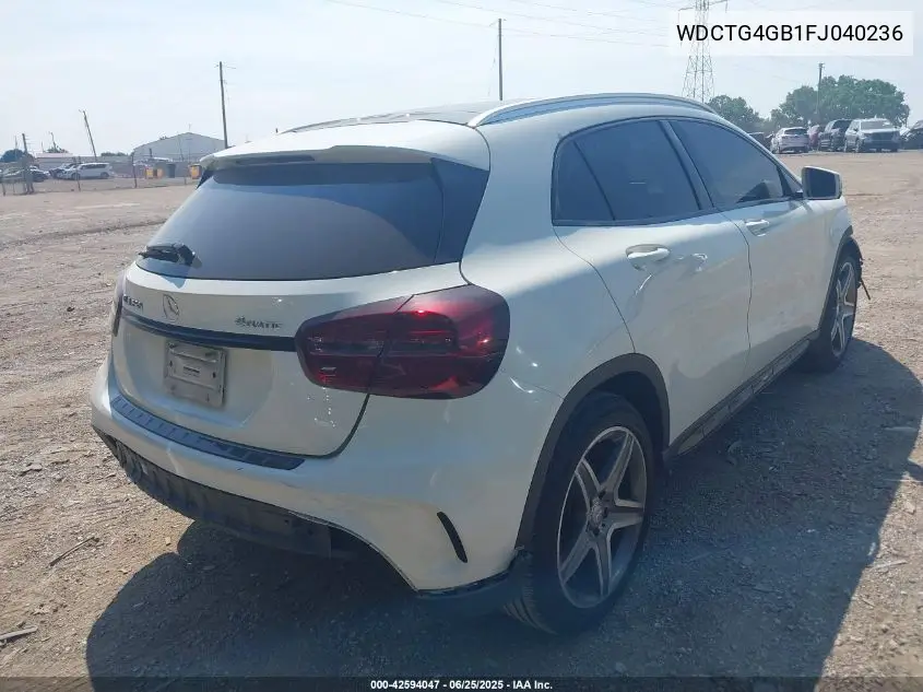 2015 Mercedes-Benz Gla 250 4Matic VIN: WDCTG4GB1FJ040236 Lot: 42594047
