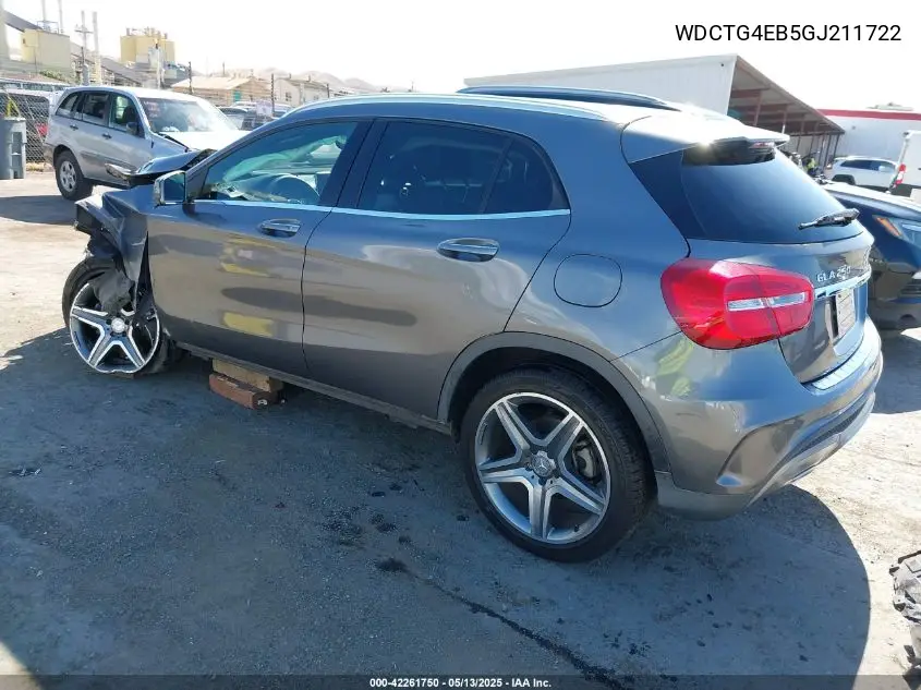 2016 Mercedes-Benz Gla 250 VIN: WDCTG4EB5GJ211722 Lot: 42261750