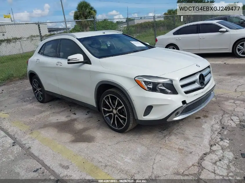 2016 Mercedes-Benz Gla 250 VIN: WDCTG4EBXGJ249477 Lot: 42610053