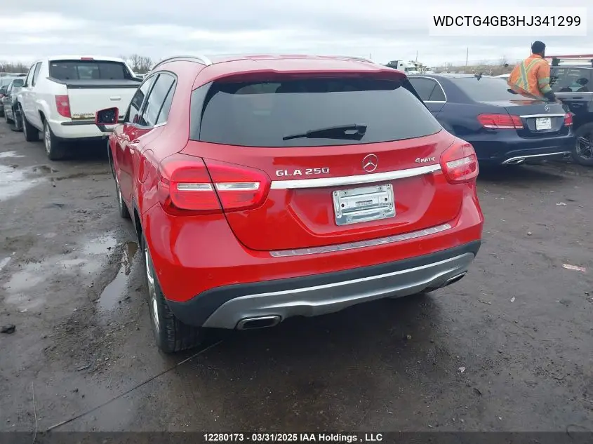 2017 Mercedes-Benz Gla 250 4Matic VIN: WDCTG4GB3HJ341299 Lot: 12280173