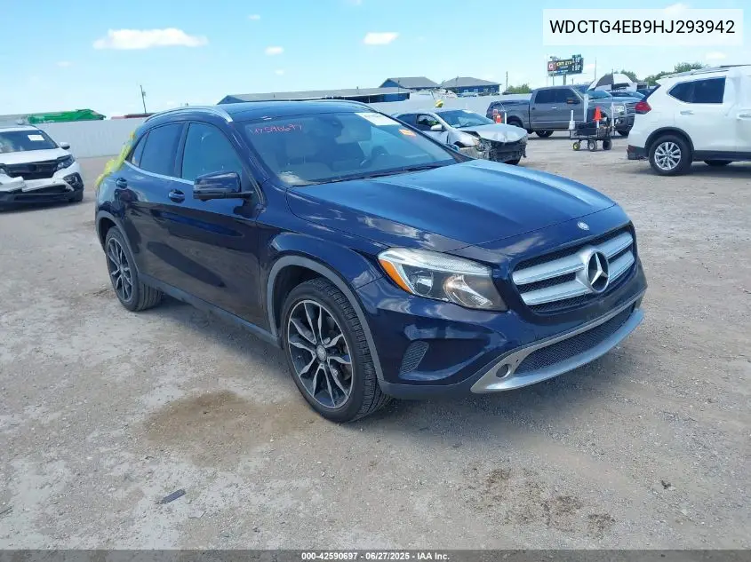 2017 Mercedes-Benz Gla 250 VIN: WDCTG4EB9HJ293942 Lot: 42590697