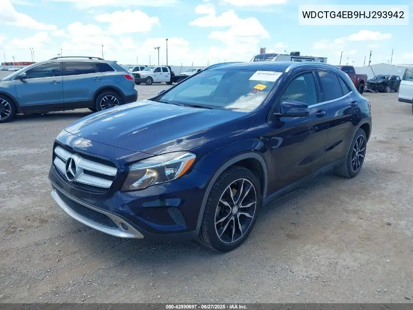 2017 Mercedes-Benz Gla 250 VIN: WDCTG4EB9HJ293942 Lot: 42590697
