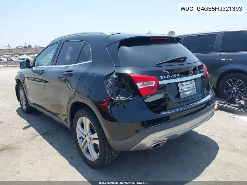 2017 Mercedes-Benz Gla Gla 250 VIN: WDCTG4GB5HJ321393 Lot: 42609460