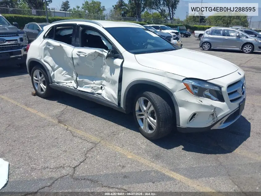 2017 Mercedes-Benz Gla 250 VIN: WDCTG4EB0HJ288595 Lot: 42619451