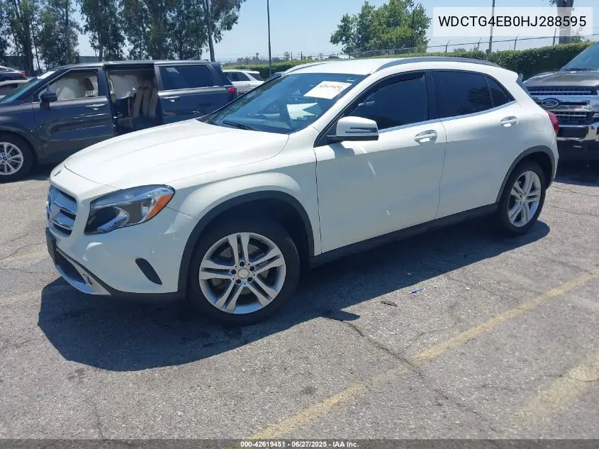 2017 Mercedes-Benz Gla 250 VIN: WDCTG4EB0HJ288595 Lot: 42619451