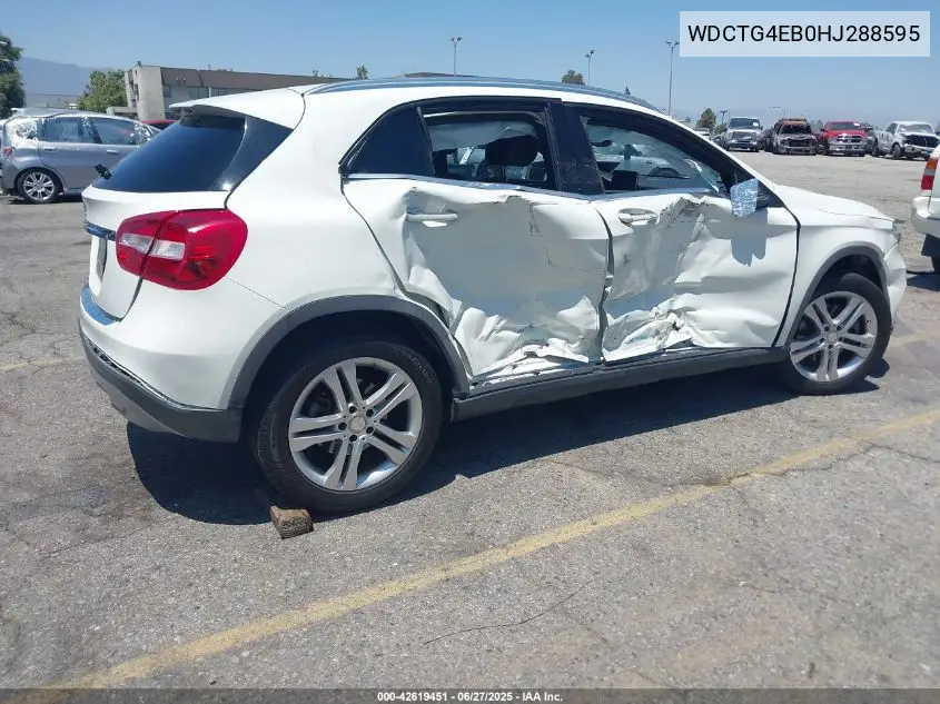 2017 Mercedes-Benz Gla 250 VIN: WDCTG4EB0HJ288595 Lot: 42619451