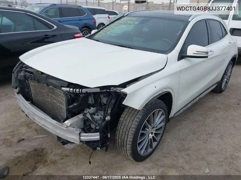 2018 Mercedes-Benz Gla 250 4Matic VIN: WDCTG4GB8JJ377401 Lot: 12337447