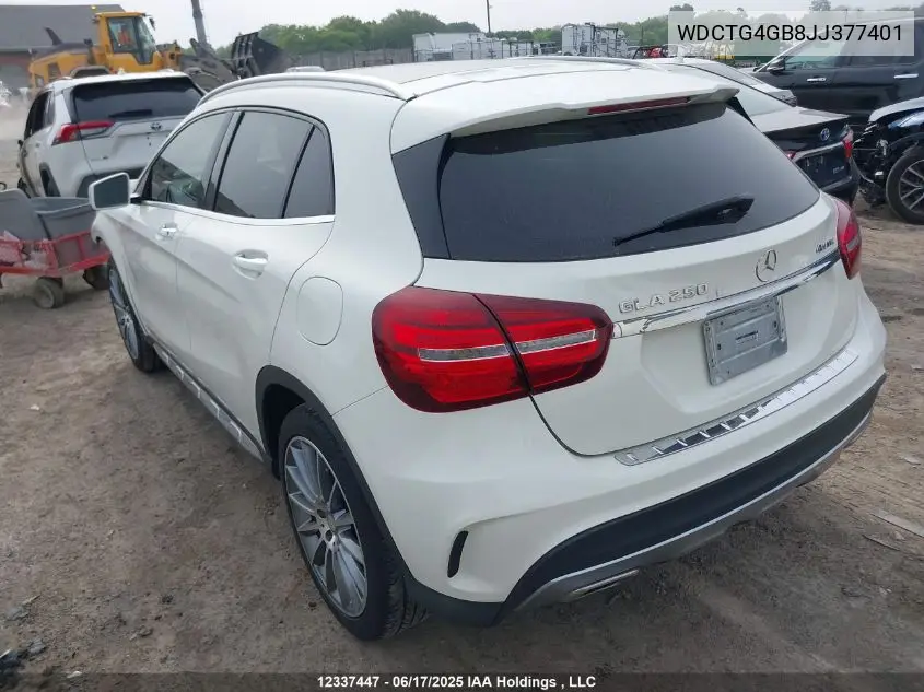 2018 Mercedes-Benz Gla 250 4Matic VIN: WDCTG4GB8JJ377401 Lot: 12337447