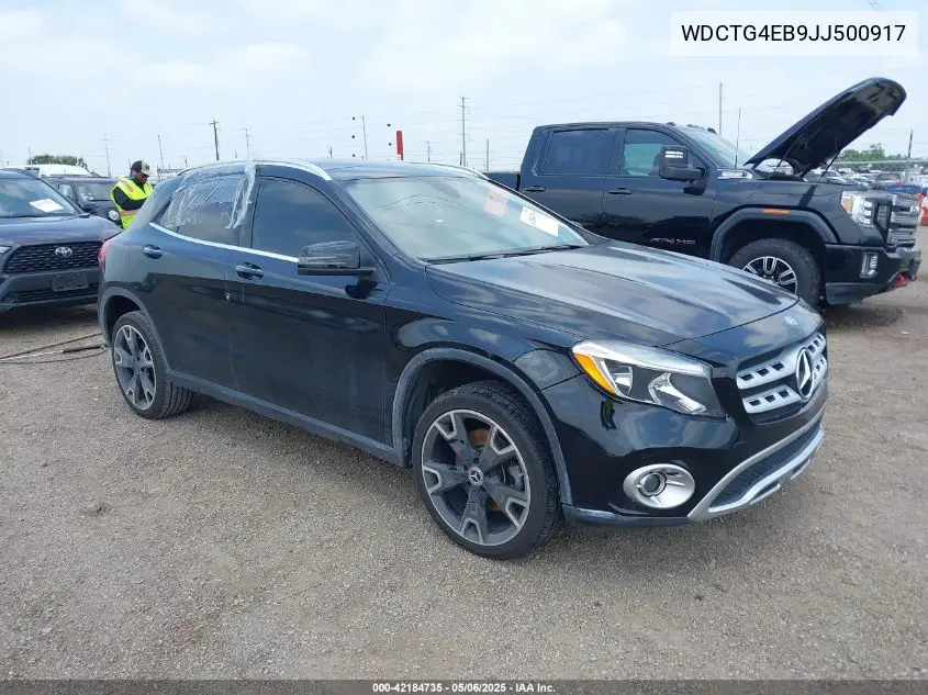 2018 Mercedes-Benz Gla 250 VIN: WDCTG4EB9JJ500917 Lot: 42184735
