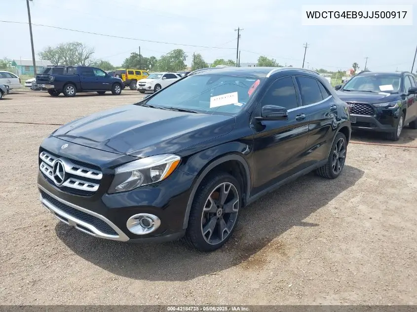 2018 Mercedes-Benz Gla 250 VIN: WDCTG4EB9JJ500917 Lot: 42184735