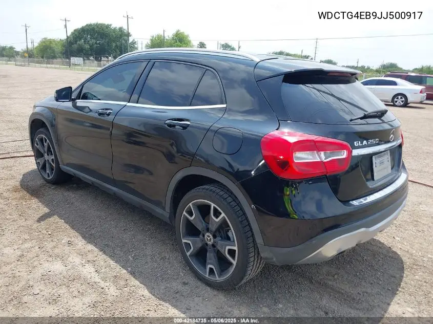 2018 Mercedes-Benz Gla 250 VIN: WDCTG4EB9JJ500917 Lot: 42184735