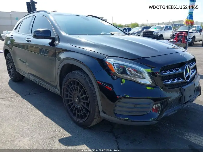 2018 Mercedes-Benz Gla 250 VIN: WDCTG4EBXJJ524465 Lot: 42207233