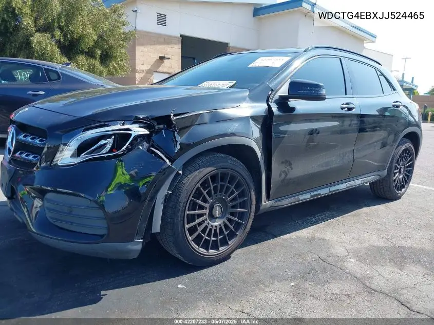 2018 Mercedes-Benz Gla 250 VIN: WDCTG4EBXJJ524465 Lot: 42207233