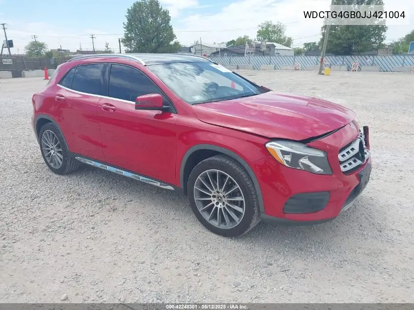 2018 Mercedes-Benz Gla 250 4Matic VIN: WDCTG4GB0JJ421004 Lot: 42248301