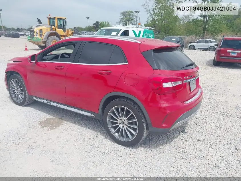 2018 Mercedes-Benz Gla 250 4Matic VIN: WDCTG4GB0JJ421004 Lot: 42248301