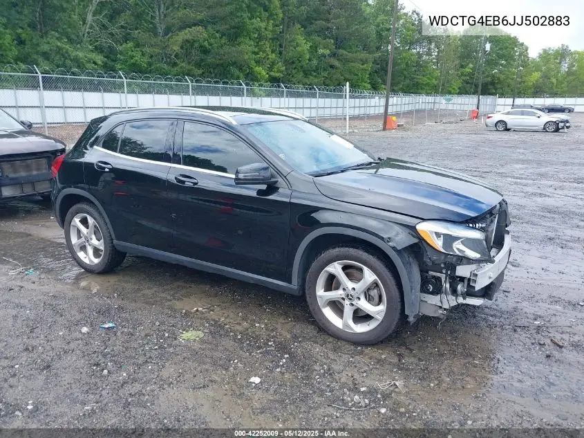 2018 Mercedes-Benz Gla 250 VIN: WDCTG4EB6JJ502883 Lot: 42252009