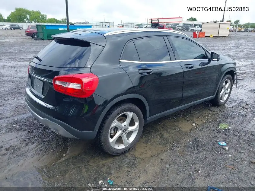 2018 Mercedes-Benz Gla 250 VIN: WDCTG4EB6JJ502883 Lot: 42252009