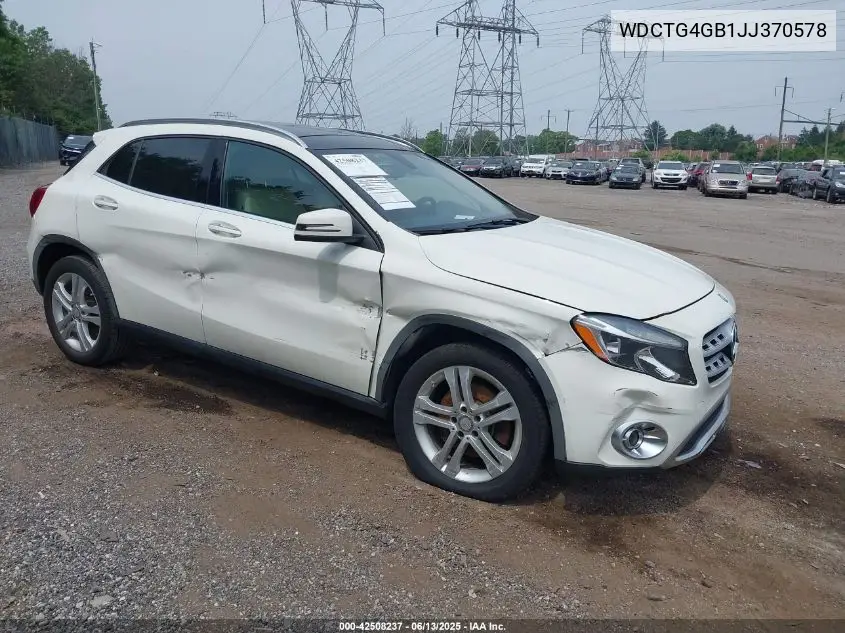 2018 Mercedes-Benz Gla 250 4Matic VIN: WDCTG4GB1JJ370578 Lot: 42508237