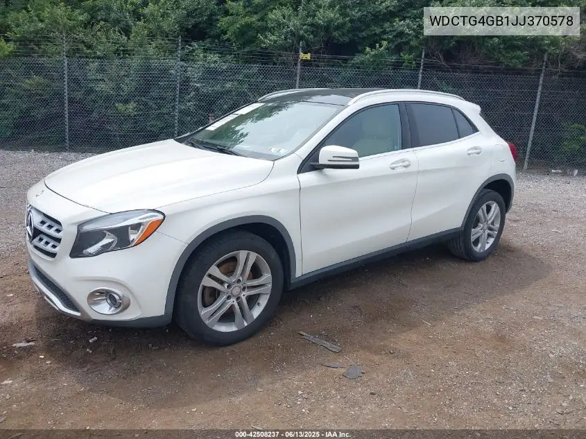 2018 Mercedes-Benz Gla 250 4Matic VIN: WDCTG4GB1JJ370578 Lot: 42508237