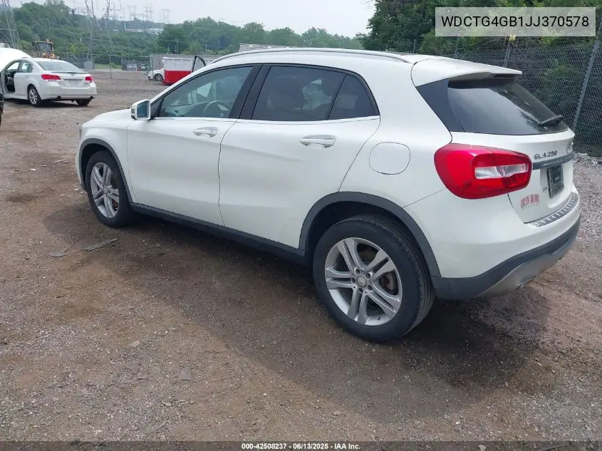 2018 Mercedes-Benz Gla 250 4Matic VIN: WDCTG4GB1JJ370578 Lot: 42508237