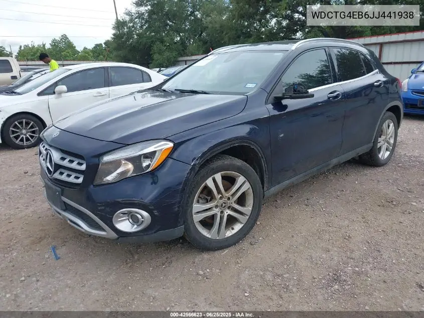 2018 Mercedes-Benz Gla 250 VIN: WDCTG4EB6JJ441938 Lot: 42566623