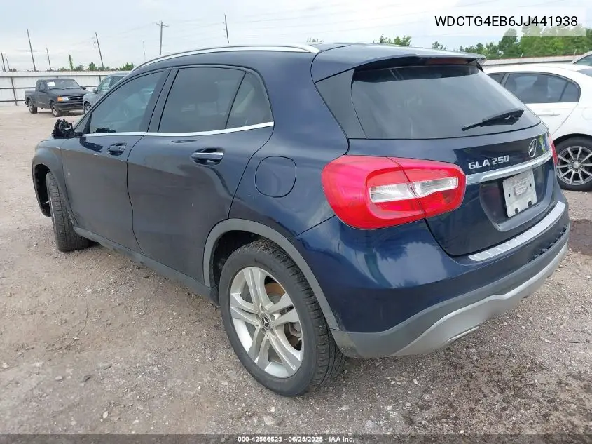 2018 Mercedes-Benz Gla 250 VIN: WDCTG4EB6JJ441938 Lot: 42566623