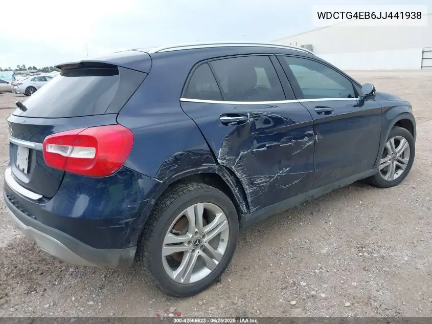 2018 Mercedes-Benz Gla 250 VIN: WDCTG4EB6JJ441938 Lot: 42566623