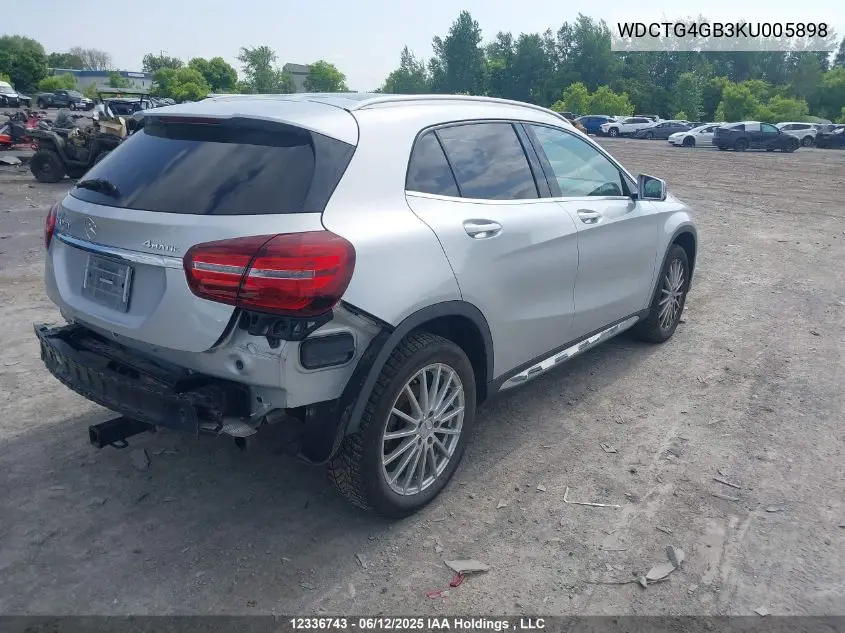 2019 Mercedes-Benz Gla 250 4Matic VIN: WDCTG4GB3KU005898 Lot: 12336743