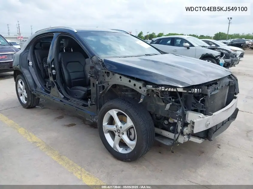 2019 Mercedes-Benz Gla 250 VIN: WDCTG4EB5KJ549100 Lot: 42173644