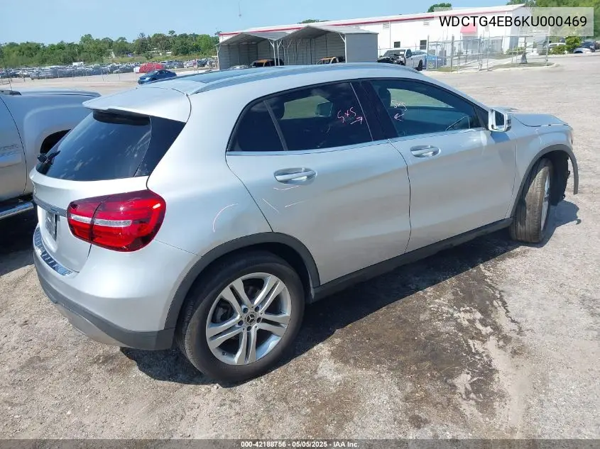 2019 Mercedes-Benz Gla 250 VIN: WDCTG4EB6KU000469 Lot: 42188756