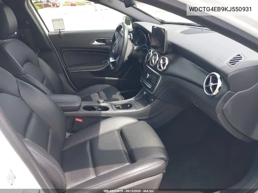 2019 Mercedes-Benz Gla 250 VIN: WDCTG4EB9KJ550931 Lot: 42223075