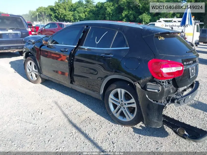 2019 Mercedes-Benz Gla 250 4Matic VIN: WDCTG4GB8KJ549024 Lot: 42558661