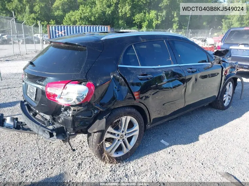 2019 Mercedes-Benz Gla 250 4Matic VIN: WDCTG4GB8KJ549024 Lot: 42558661