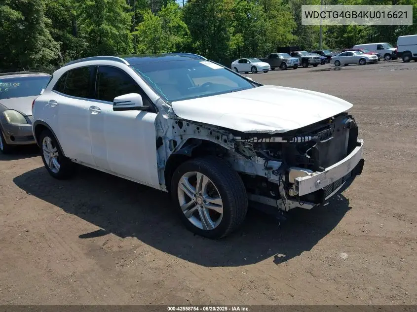 2019 Mercedes-Benz Gla 250 4Matic VIN: WDCTG4GB4KU016621 Lot: 42558754