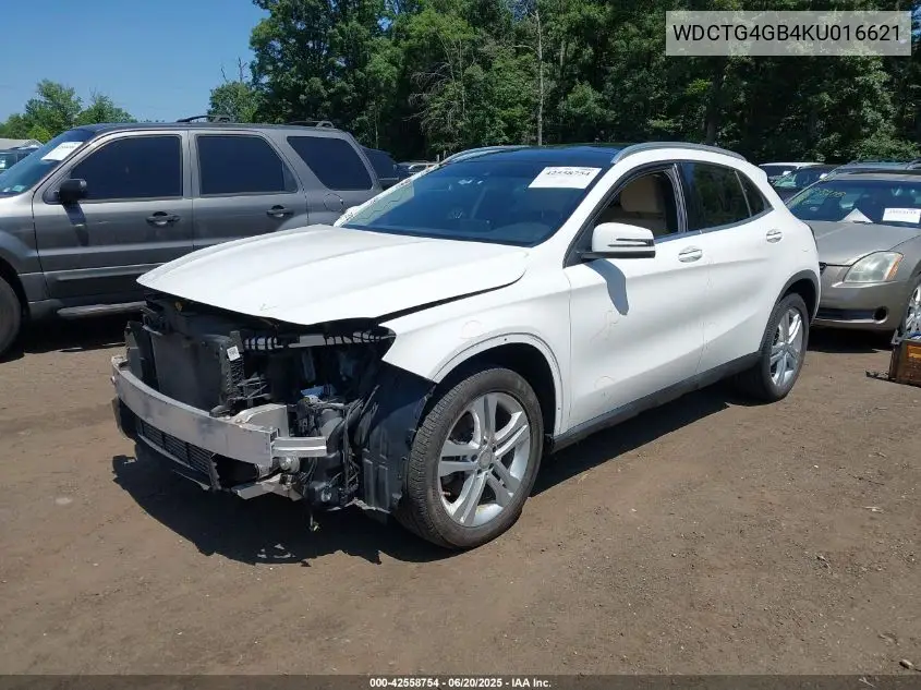 2019 Mercedes-Benz Gla 250 4Matic VIN: WDCTG4GB4KU016621 Lot: 42558754
