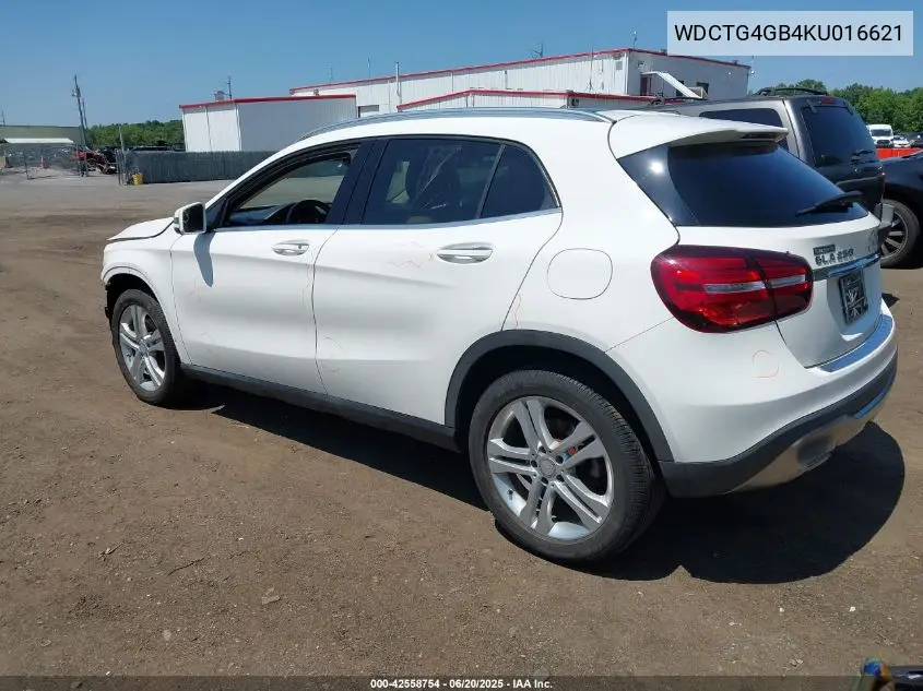 2019 Mercedes-Benz Gla 250 4Matic VIN: WDCTG4GB4KU016621 Lot: 42558754