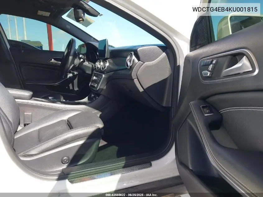 2019 Mercedes-Benz Gla 250 VIN: WDCTG4EB4KU001815 Lot: 42585622