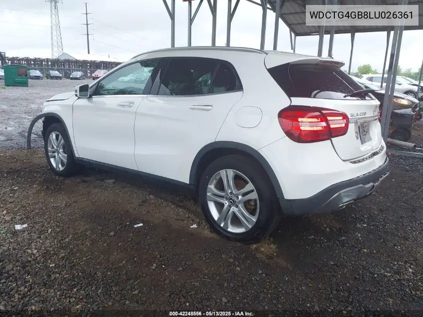 2020 Mercedes-Benz Gla 250 4Matic VIN: WDCTG4GB8LU026361 Lot: 42248556