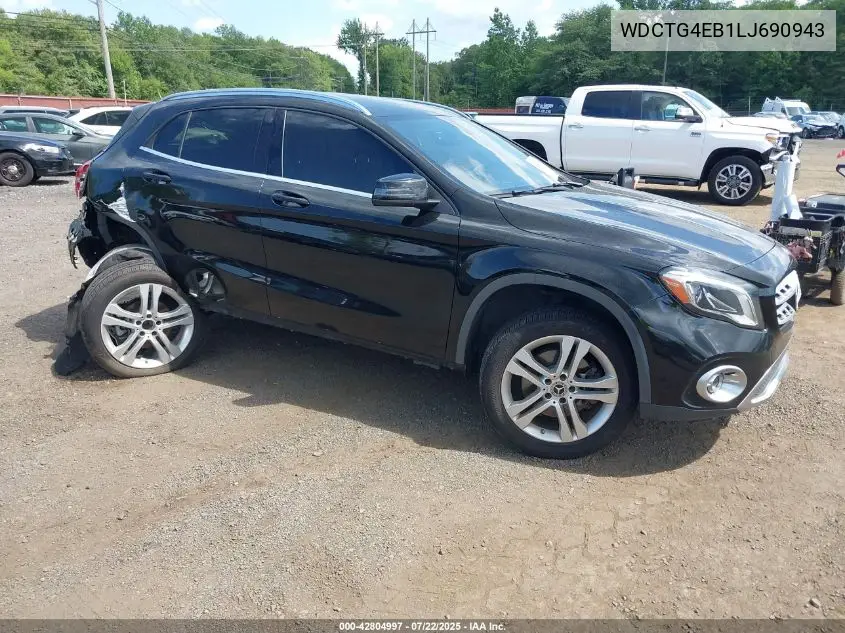 2020 Mercedes-Benz Gla 250 VIN: WDCTG4EB1LJ690943 Lot: 42804997