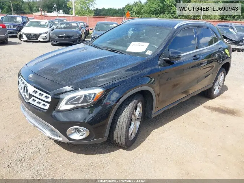 2020 Mercedes-Benz Gla 250 VIN: WDCTG4EB1LJ690943 Lot: 42804997
