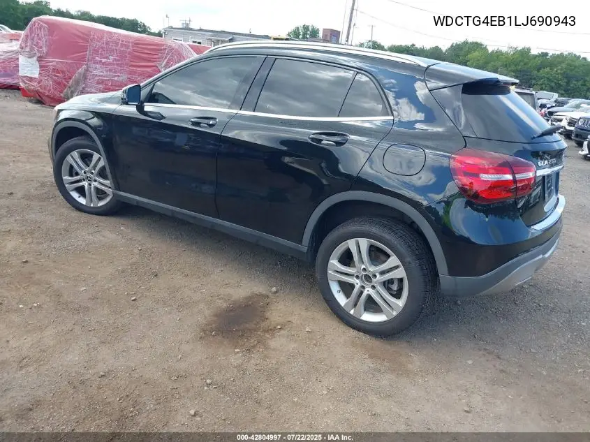 2020 Mercedes-Benz Gla 250 VIN: WDCTG4EB1LJ690943 Lot: 42804997