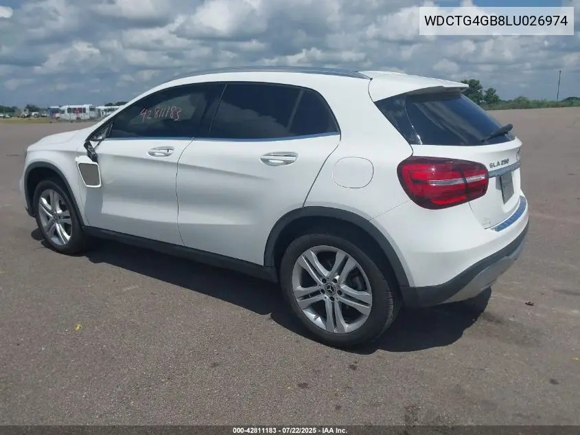 2020 Mercedes-Benz Gla 250 4Matic VIN: WDCTG4GB8LU026974 Lot: 42811183