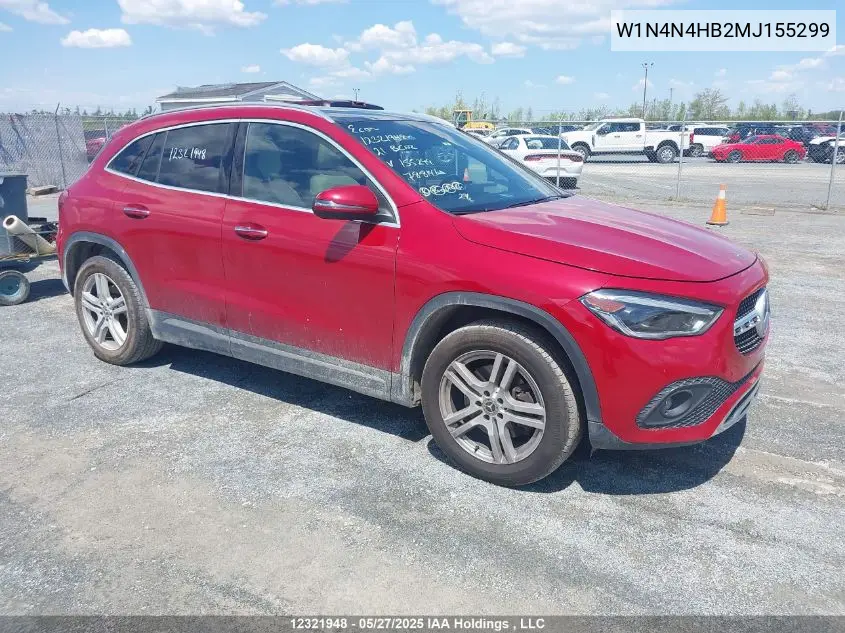 2021 Mercedes-Benz Gla 250 4Matic VIN: W1N4N4HB2MJ155299 Lot: 12321948