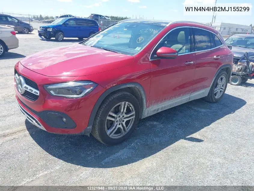 2021 Mercedes-Benz Gla 250 4Matic VIN: W1N4N4HB2MJ155299 Lot: 12321948