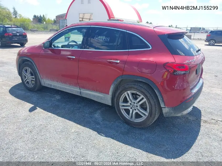 2021 Mercedes-Benz Gla 250 4Matic VIN: W1N4N4HB2MJ155299 Lot: 12321948